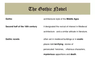 The  Gothic Novel