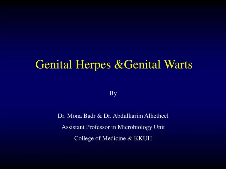 genital herpes genital warts