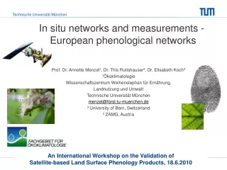 In situ networks and measurements -  European phenological networks