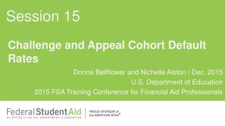challenge and appeal cohort default rates