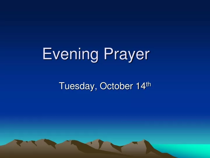 evening prayer