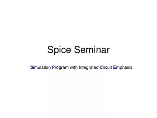 Spice Seminar