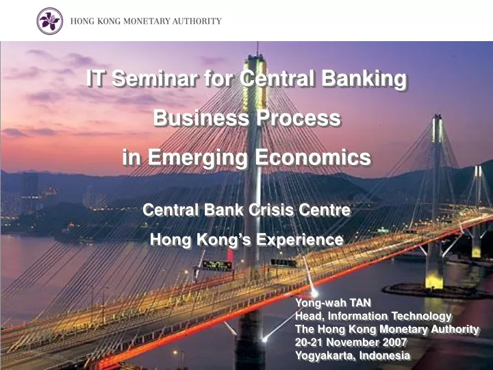 it seminar for central banking business process