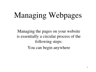 Managing Webpages