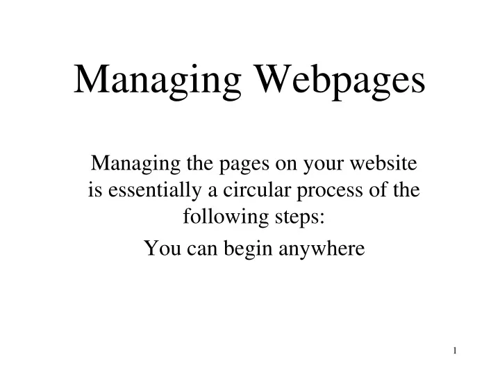 managing webpages
