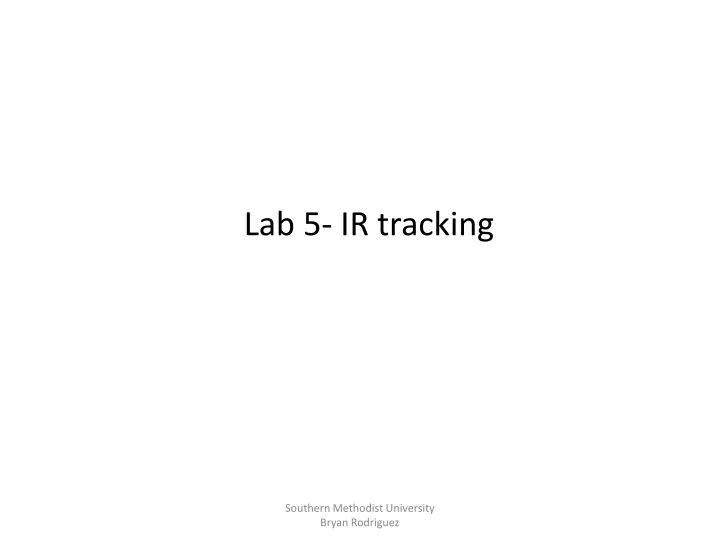 lab 5 ir tracking