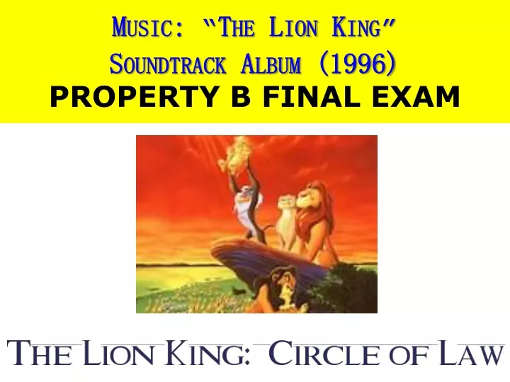 music the lion king soundtrack album 1996 property b final exam
