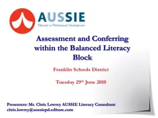 Assessment and Conferring within the Balanced Literacy Block
