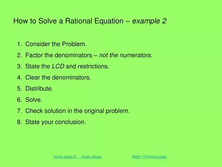 how to solve a rational equation example 2