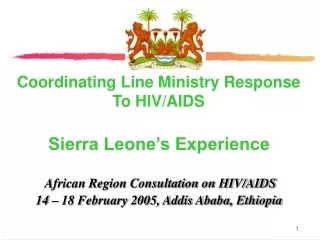 Coordinating Line Ministry Response To HIV/AIDS