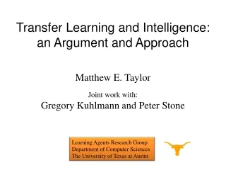 Transfer Learning and Intelligence: an Argument and Approach