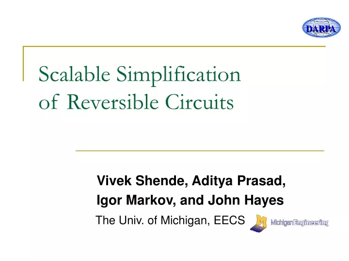 scalable simplification of reversible circuits