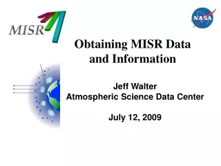 Obtaining MISR Data and Information