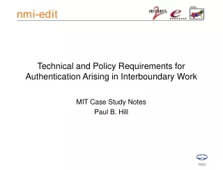 Technical and Policy Requirements for Authentication Arising in Interboundary Work