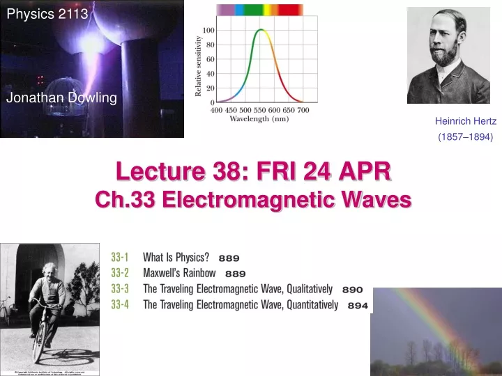 lecture 38 fri 24 apr ch 33 electromagnetic waves