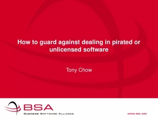 How to guard against dealing in pirated or unlicensed software