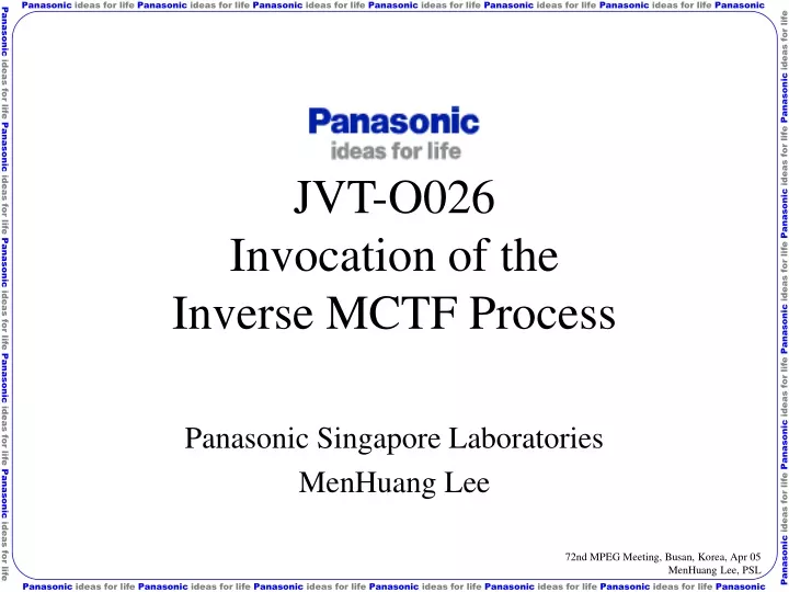 jvt o026 invocation of the inverse mctf process