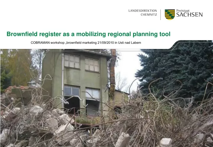 brownfield register as a mobilizing regional planning tool