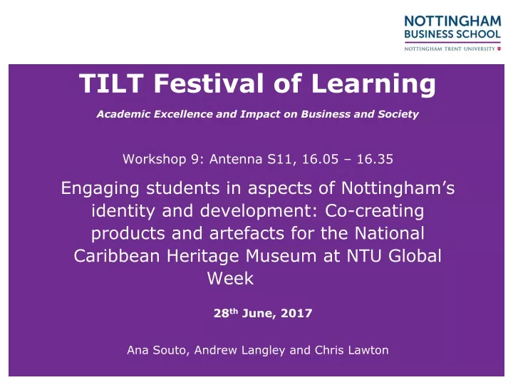 tilt festival of learning academic excellence and impact on business and society