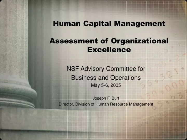 human capital management assessment of organizational excellence