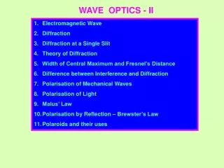 WAVE  OPTICS - II