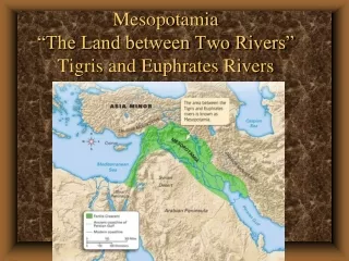 Mesopotamia “The Land between Two Rivers” Tigris and Euphrates Rivers