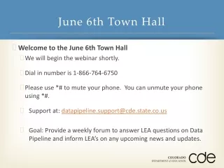 June 6th Town Hall