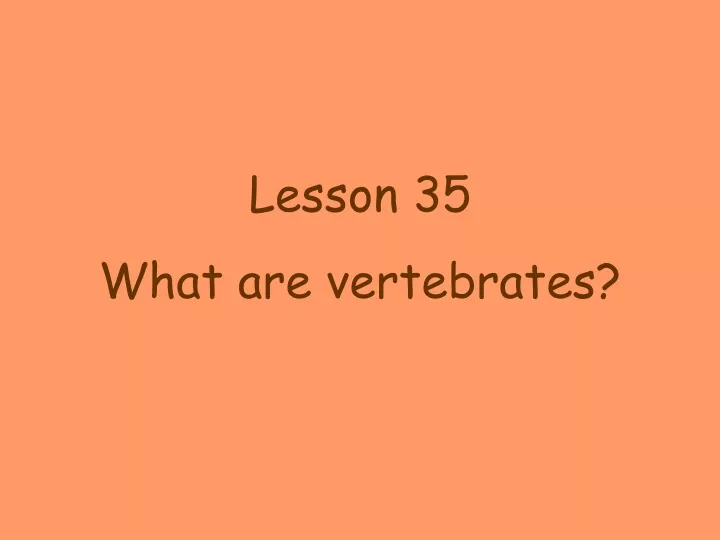 lesson 35 what are vertebrates
