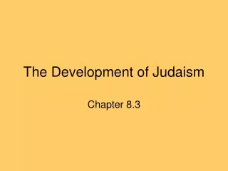 The Development of Judaism