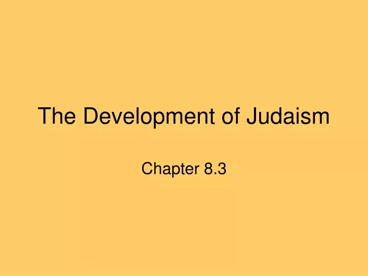 the development of judaism