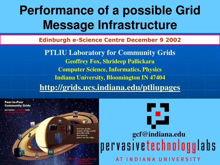 performance of a possible grid message infrastructure