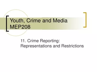 Youth, Crime and Media MEP208