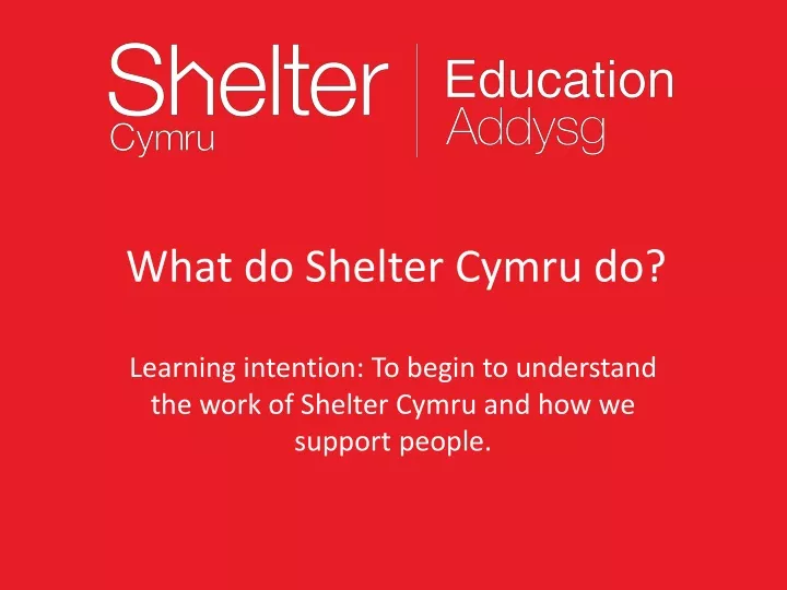 what do shelter cymru do