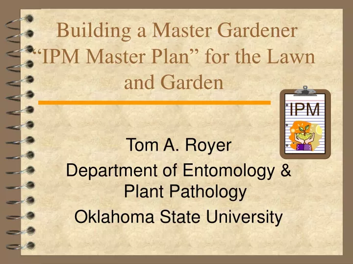 building a master gardener ipm master plan for the lawn and garden