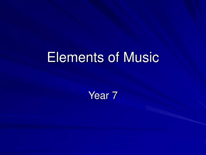 elements of music