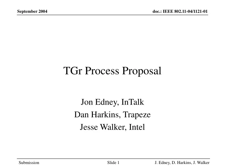 tgr process proposal