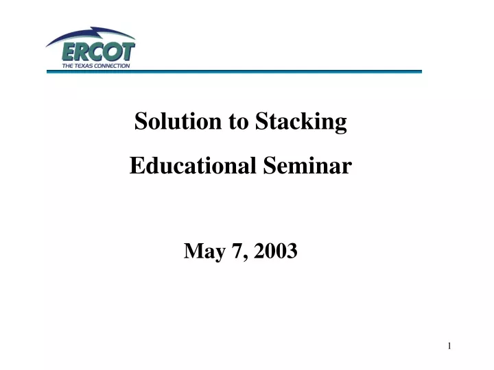solution to stacking educational seminar