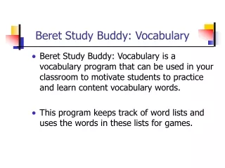 Beret Study Buddy: Vocabulary