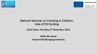 National Seminar on Investing in Children: Role of ESI funding