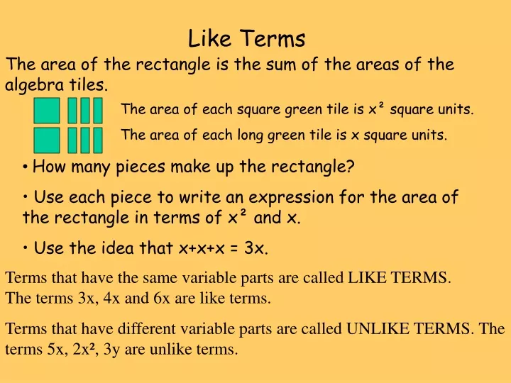 like terms