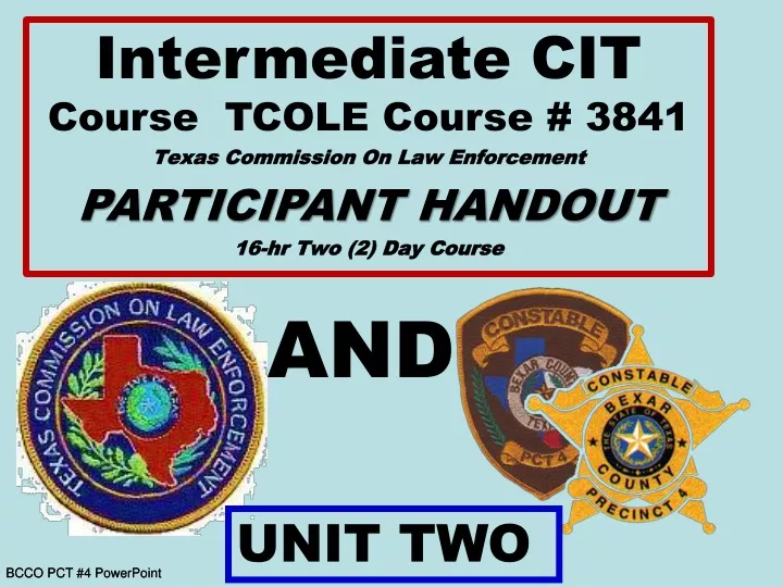 intermediate cit course tcole course 3841 texas