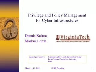 Privilege and Policy Management  for Cyber Infrastructures