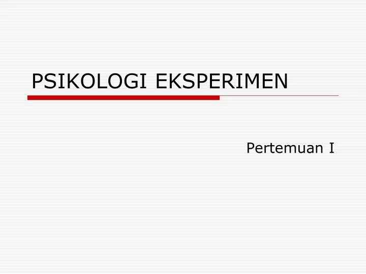 psikologi eksperimen