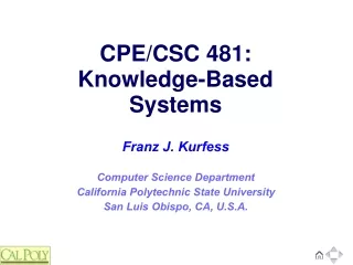 CPE/CSC 481:  Knowledge-Based Systems