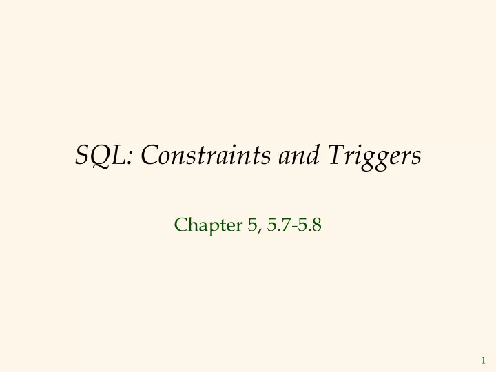 sql constraints and triggers