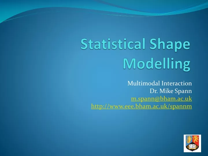 statistical shape modelling