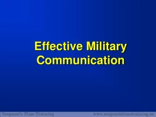 Effective Military  Communication