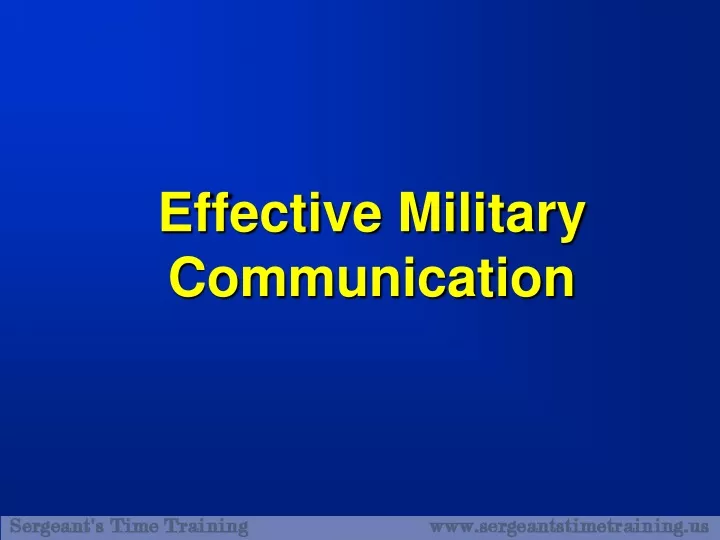 effective military communication