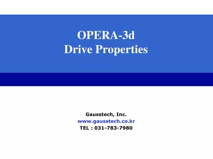 opera 3d drive properties
