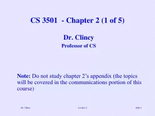 CS 3501  - Chapter 2 (1 of 5)